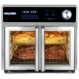 Forno Elétrico de Bancada 26L 10 em 1 Multifunções com Painel Digital em Aço Inoxidável, 1700W, 110v, KALORIK AFO 51041 SS, Prateado
