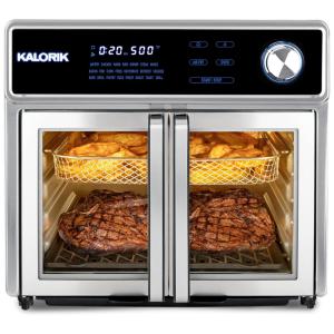 Forno Elétrico de Bancada 26L 10 em 1 Multifunções com Painel Digital em Aço Inoxidável, 1700W, 110v, KALORIK AFO 51041 SS, Prateado