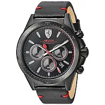 Relógio de Pulso Estilo Cockpit Quartzo Aço Inoxidável 3 Mostradores Cronógrafo, FERRARI, Preto