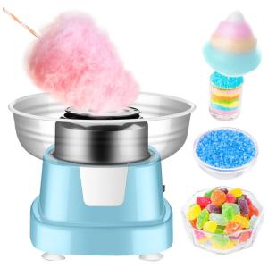 OuYteu Máquina de Algodão Doce Elétrica Profissional à Prova de Respingos, 110V, Azul