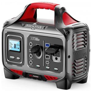 ROCKPALS Gerador de Energia Solar Portátil 280Wh 78000mAh com 1 Tomada AC 110V, 4 USB QC 3.0, Preto