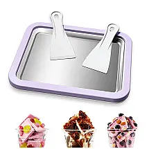 Leisuremix Máquina de Sorvete Instantâneo Rolado Kit com 2 Espátulas - DIY Sorvete Iogurte Sorbet Lavanda