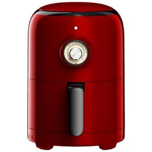 Fritadeira Elétrica Fryer Retrô 2L em Cerâmica com Livro de Receitas, 110V 800W, ARIA AIR FRYERS RAR 597, Vermelho