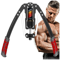 Aparelho de Musculação para Braço com Potência Hidráulica Ajustável de 9 a 200 kg, EAST MOUNT, Preto