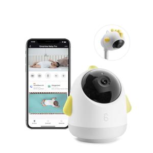 Babá Eletrônica Monitor com Câmera 2K HD Rotação de 360 Análise de Sono, Áudio Bidirecional Compatível com Android e IOS, SIMSHINE 4