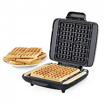 Máquina de Waffle Antiaderente, Aço Inoxidável, 1200W, 110v, DASH DNMWM455SL, Prateado