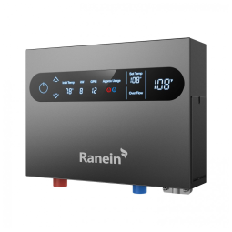 Aquecedor de Água Elétrico Tankless Ranein RE8K Cinza, 8 kW, 240V, Display LED, até 1,9 GPM