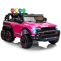 RCtown Carro, Carrinho Elétrico 2 Assentos 12V, com Luzes de LED e Controle Remoto, Rosa