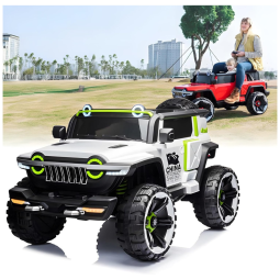 Triciclo Infantil 4 em 1 Dobrável com Alça de Pressão, Dossel Removível e Assento Giratório para 1 a 6 Anos, HASMI, Branco e Verde