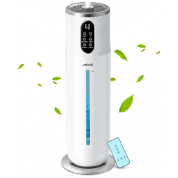 Umidificador Ultrassônico Portátil AnEgoe 10L até 60H com Controle Remoto e Visor Digital, Branco