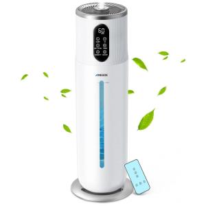 Umidificador Ultrassônico Portátil AnEgoe 10L até 60H com Controle Remoto e Visor Digital, Branco