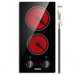 Fogão de Mesa Elétrico Karinear 30 Centímetros, Cooktop de Vidro Cerâmico Embutido, Controle por Botões, Segurança contra Superaquecimento
