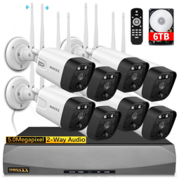 Sistema de Câmera de Segurança sem Fio OOSSXX 3K com Controle Remoto e Disco Rígido de 6TB