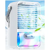 Climatizador Portátil com 3 Velocidades e 7 Luzes Coloridas, Antrango, Branco