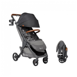 Carrinho de Bebê Leve e Dobrável com Guiador Ajustável, Carrega até 22 kg, Ergobaby, Preto