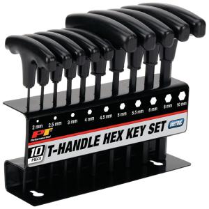 Ferramenta Automotiva Chaves Sextavadas Eixos de Aço Carbono de Alta Qualidade 10 Peças, PERFORMANCE TOOL W80275, Preto