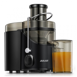 Extrator de Sucos Juilist, Juicer de Boca Larga de 7,62 cm, para Frutas e Vegetais com 3 Velocidades, Motor de 400W, Fácil de Limpar, Preto