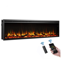 Lareira Elétrica de Embutir A45x182L com Controle Remoto, 110V, LegendFlame, Preta