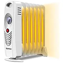 Aquecedor a Óleo Portátil com Termostato Ajustável, 110V 700W COSTWAY 22917 CYPE, Branco