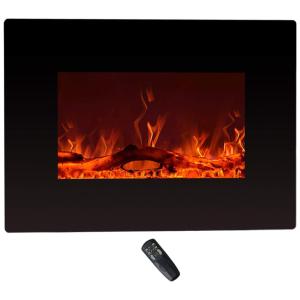 Lareira Elétrica de Embutir C Hopetree A34x55L com Termostato, 110V 1500W, Preta
