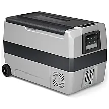 COSTWAY Mini Geladeira Automotiva Portátil DC 12 24V, AC 110 220V 50L controle duplo de temperatura c, painel LCD