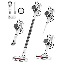 Aspirador de Pó sem Fio com Motor de 80.000 RPM, Filtragem de 5 Estágios e Bateria Recarregável, 110V, Fykee, Branco