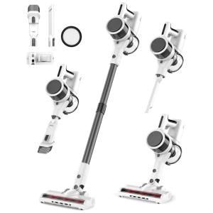 Aspirador de Pó sem Fio com Motor de 80.000 RPM, Filtragem de 5 Estágios e Bateria Recarregável, 110V, Fykee, Branco