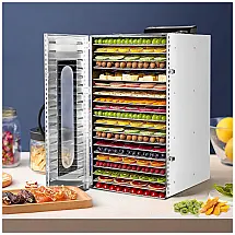 Desidratador de Alimentos com 20 Bandejas, Painel Digital de Controle, 1200W, 110v, NAISDE 08A0449LQPL655MLCK6, Prateado