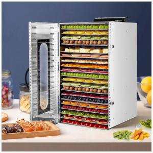 Desidratador de Alimentos com 20 Bandejas, Painel Digital de Controle, 1200W, 110v, NAISDE 08A0449LQPL655MLCK6, Prateado