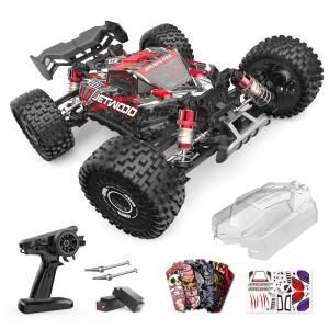 Carrinho de Controle Remoto Off Road até 67 km, h com 2 baterias Li Po, Jetwood, Vermelho