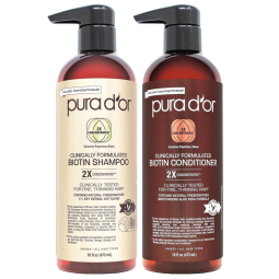 Shampoo Condicionador Profissional Anti Queda Todos os Tipos de Cabelos 473ml, PURA DOR, Marrom Escuro