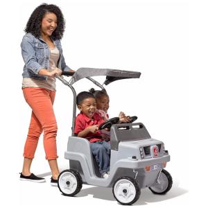 Carrinho de Passeio Infantil com Cobertura e Alça para os Pais para Crianças, Step2, Cinza
