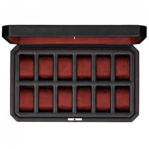 Caixa, Estojo para Relógios Protege e zena, 12 Lugares, ROTHWELL, Preto