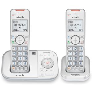 Telefone sem Fio com Bluetooth, Secretária Eletrônica, 2 Aparelhos, VTECH VS112 27, Branco