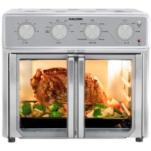 Forno Elétrico de Bancada 26L 9 em 1 Multifunções com 7 Acessórios de Cozinha em Aço Inoxidável, 1700W, 110v, KALORIK AFO 47267, Prateado