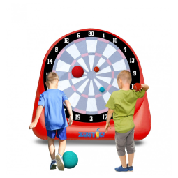 Alvo de Dardos Inflável de 1,8 Metros de Altura para Espaços Externos com 6 Bolas e Bomba de Ar, Zastic, Vermelho