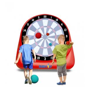 Alvo de Dardos Inflável de 1,8 Metros de Altura para Espaços Externos com 6 Bolas e Bomba de Ar, Zastic, Vermelho