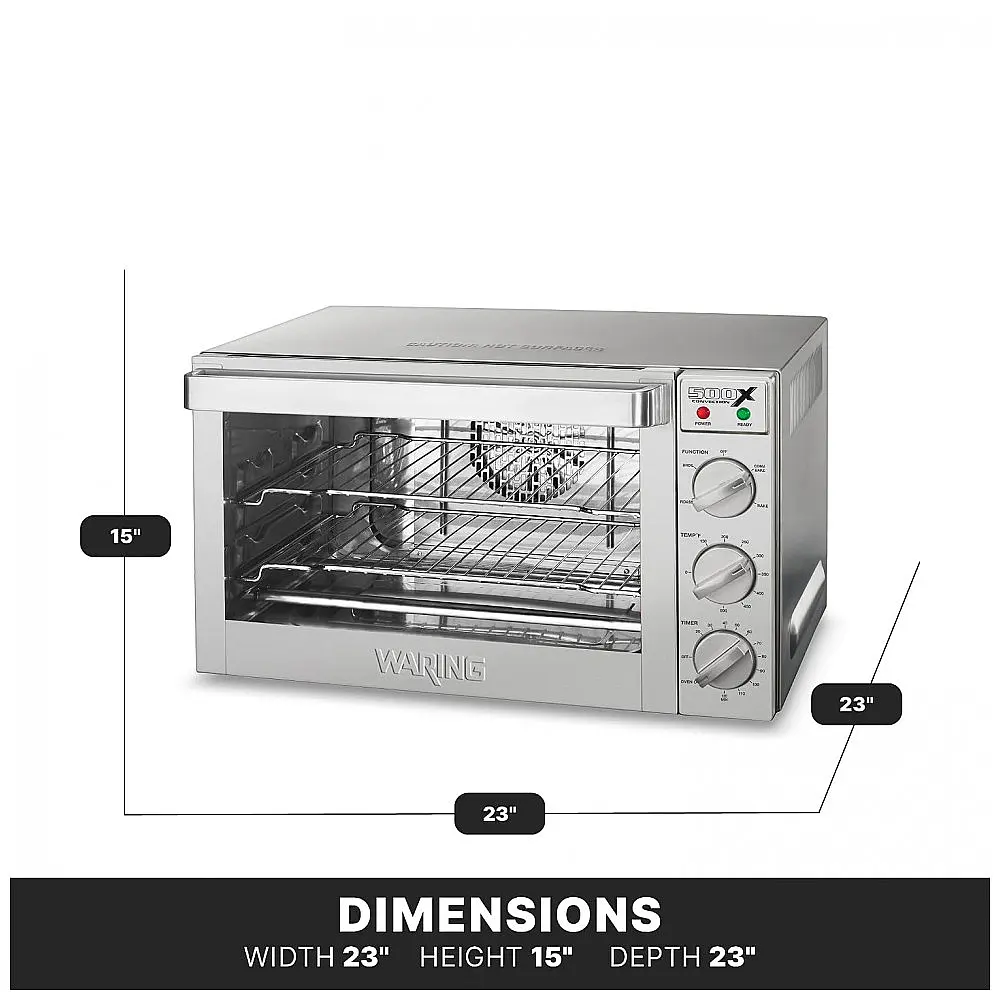 Forno Elétrico de Bancada Profissional, 110V 1700W, Aço Inoxidável, Waring WCO500X, Prata — foto 3