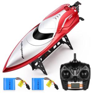 Barco de Controle Remoto para Adultos até 32km por hora, Recarregável, POWEREXTRA, Vermelho