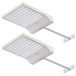 Luminária Solar Externa 80 LEDS com 4 Modos de Iluminação, 2 Unidades, INNOGEAR SL2P, Branco