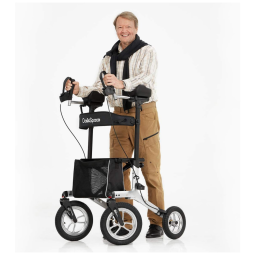 Andador Adulto Idoso com Apoio de Braço, Assento Acolchoado e Cesto, Suporta até 204 kg, OASISSPACE, Preto