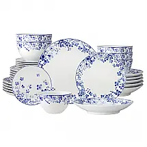 Aparelho de Jantar Noritake Bloomington Road 30 Peças Porcelana Azul Serviço para 6