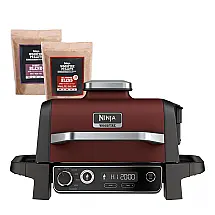 Churrasqueira Elétrica Ninja Woodfire Grill 7 em 1 a Pellets Grelha Defumador Air Fryer Externo