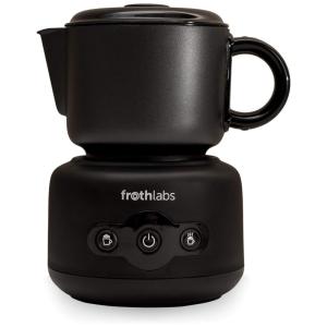 Espumador de Leite Elétrico, Capacidade 240 mL, Jarro Antiaderente, 110v, FROTH LABS, Preto
