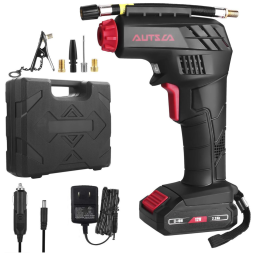 Compressor de Ar Portátil Recarregável Sem Fio 12V 130 PSI, AUTSCA, Preto