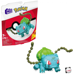 Kit de construção MEGA Pokémon Bulbasaur Build & Show 175 peças figura articulada 10cm com pino temático Premier Ball