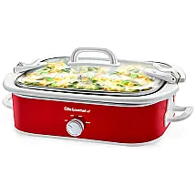 Panela Elétrica de 3.3L com Temperatura Ajustável, 270W, 110V, ELITE GOURMET MST 5240, Vermelho