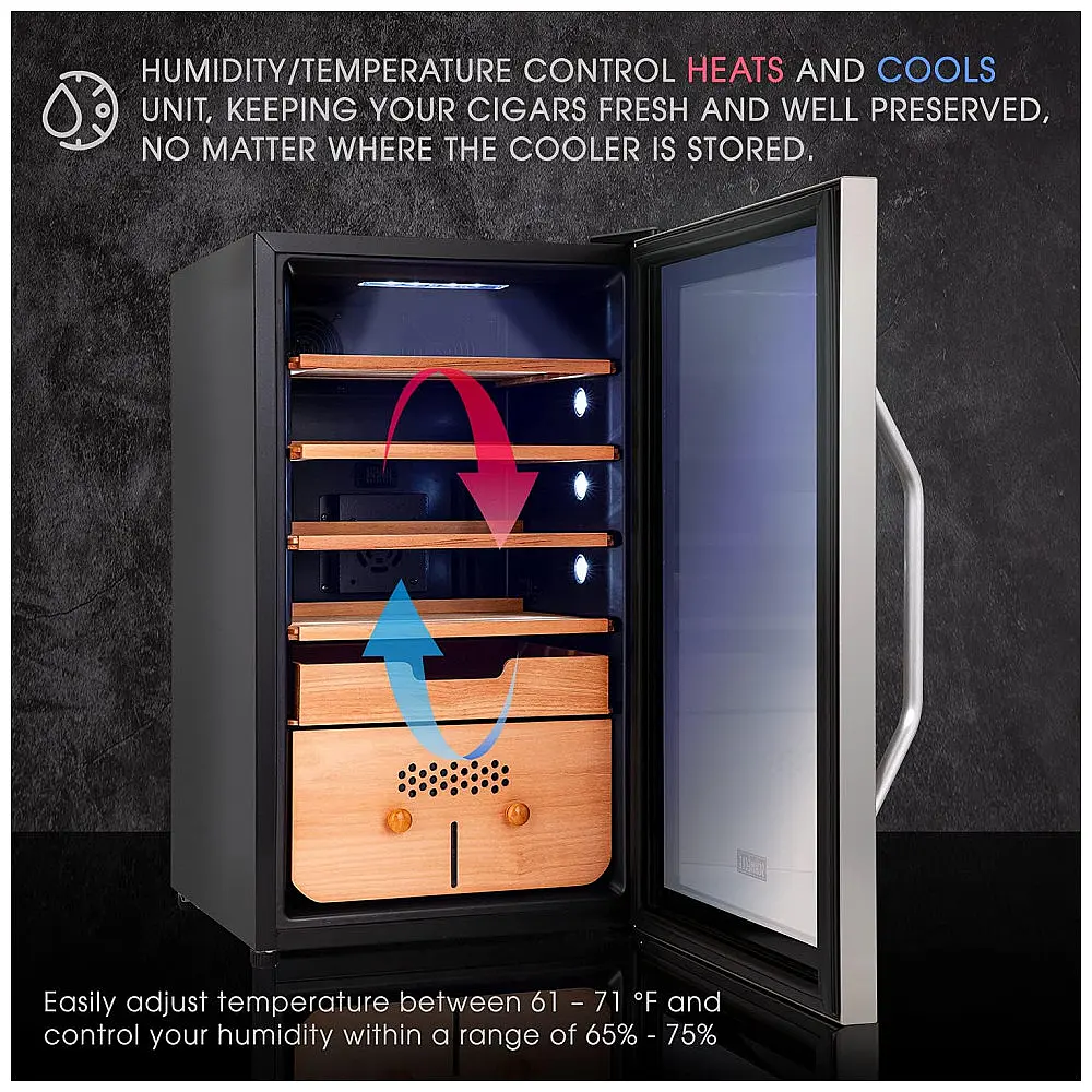 Humidor Refrigerado Schmécké Preto Capacidade 400 Charutos com Controle 3-em-1 110V — foto 2