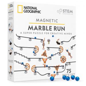 Marble Run Magnético 75 Peças – Brinquedo Educativo STEM, Kit de Engenharia para Crianças e Adultos, Presente Criativo, National Geographic