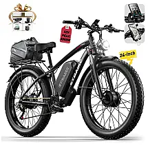 Bicicleta Elétrica para Adultos EYBAIKC C5PRO Preto 5000W Pico Motor Duplo 52V